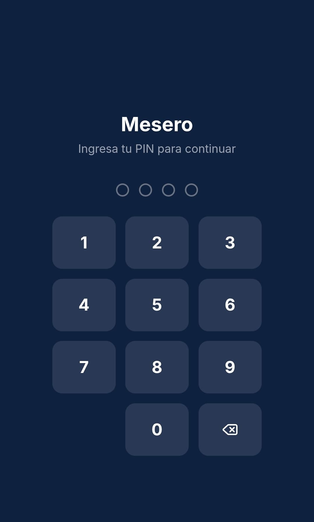 Login con PIN para meseros